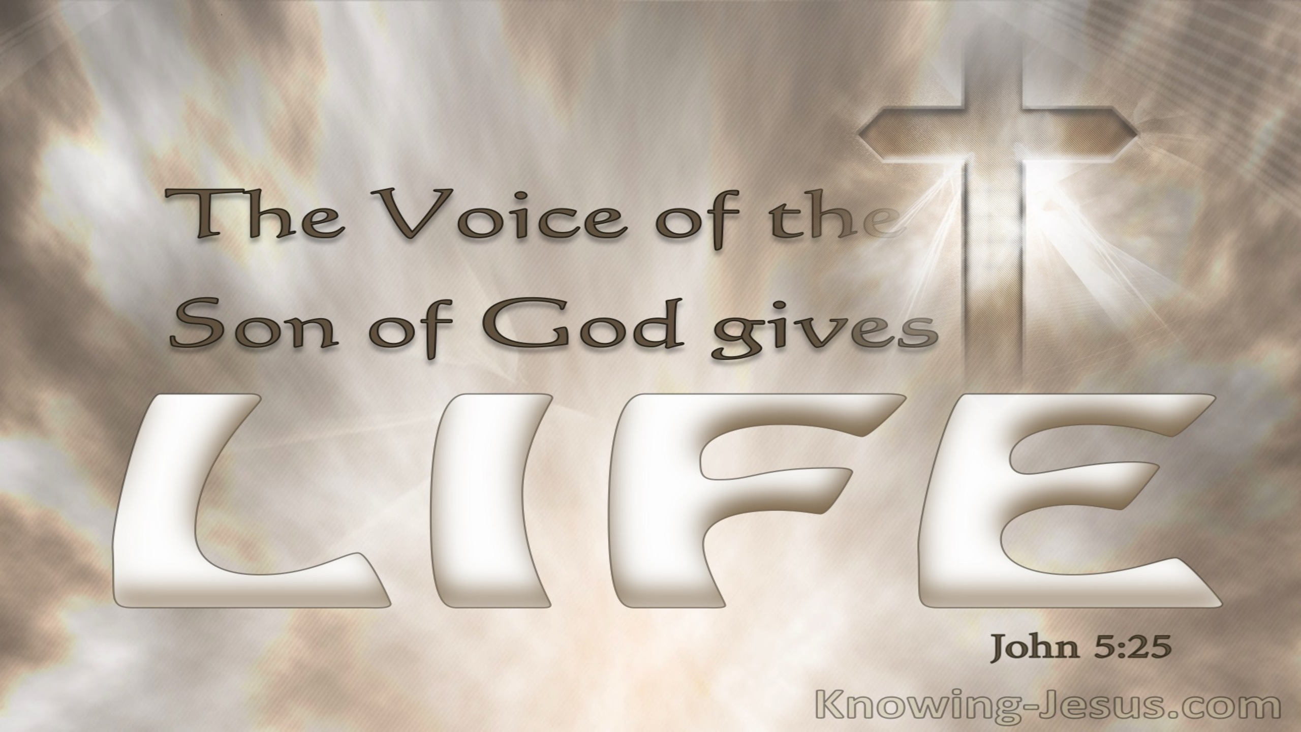 John 5:25 All Who Hear The Son Of God Will Hear And Live (beige)